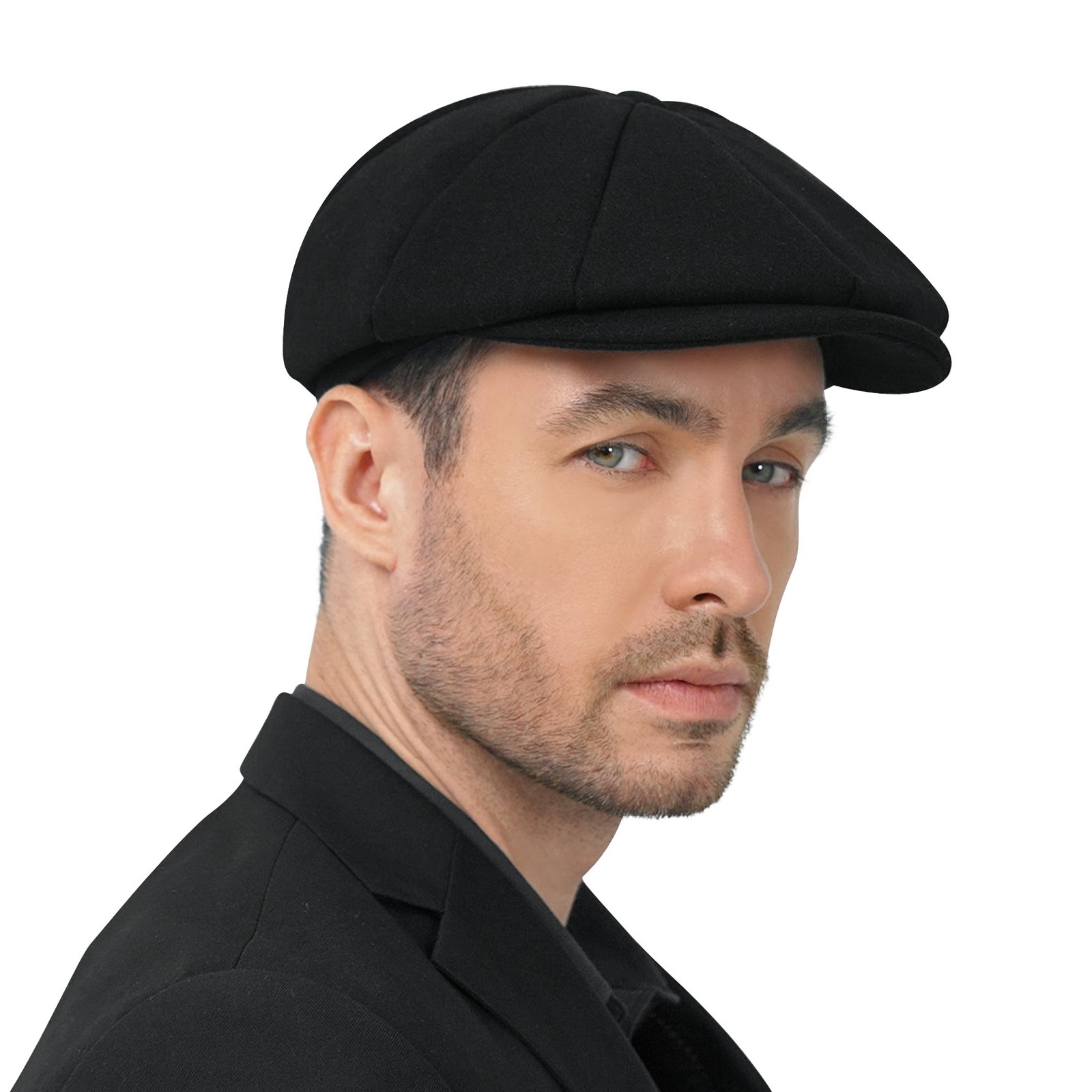 POUDAY Wool Blend Newsboy Cap for Men Irish Cap Newsboy Hat Newsies Cabbie Hat