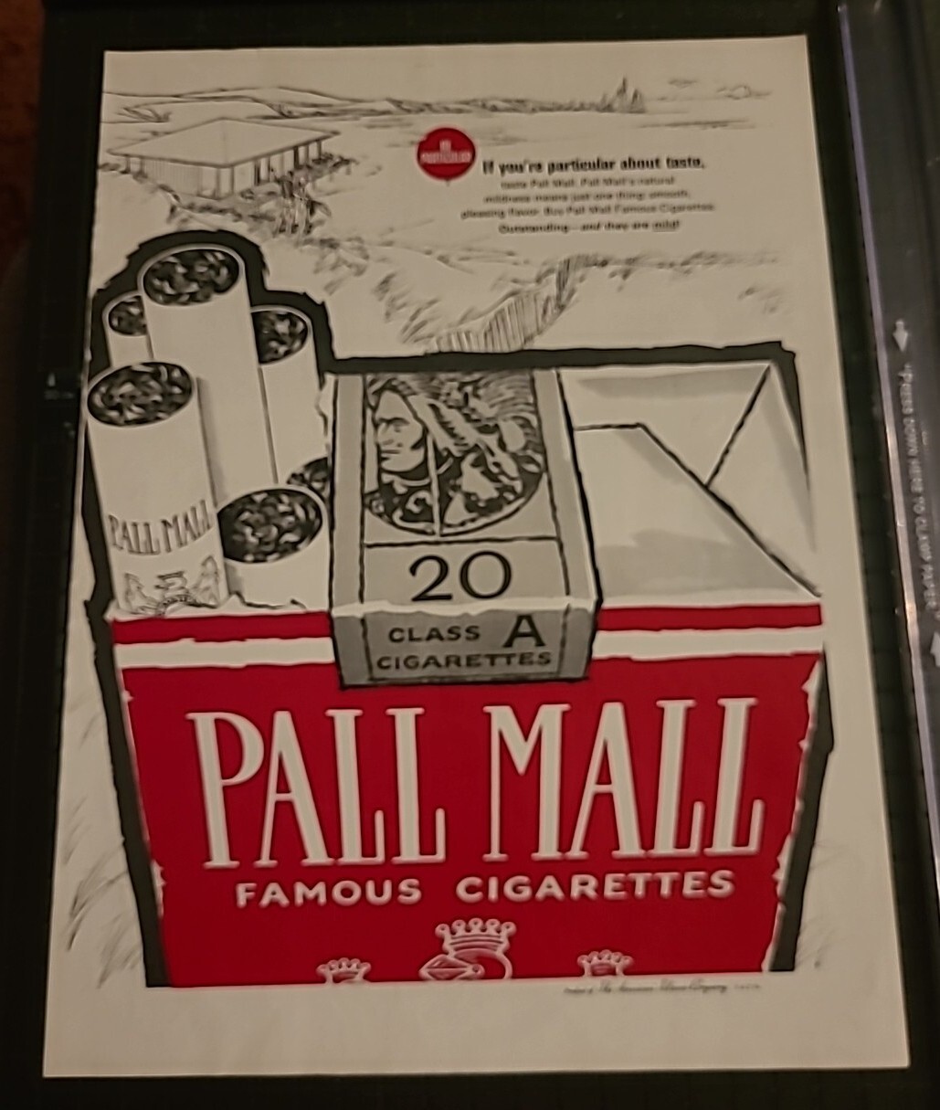 Pall Mall Famous Cigarettes Print Ad 1965 10x13