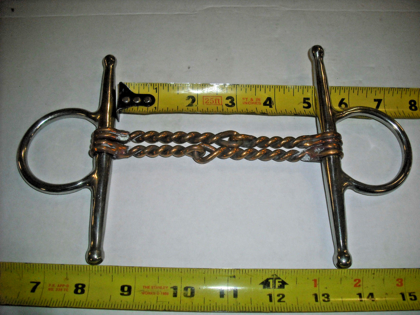 Stainless steel Double Twisted Copper Wire Full Cheek Snaffle Horse Bit - 5"