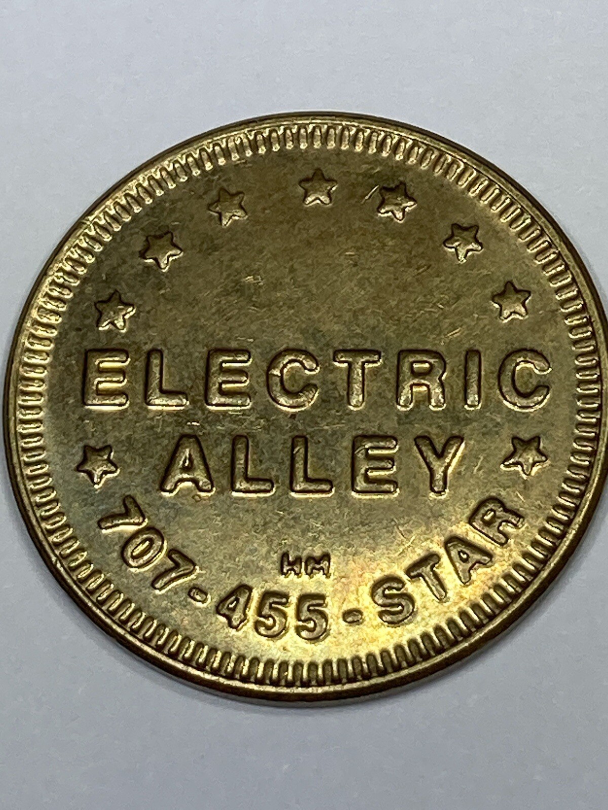 VINTAGE ELECTRIC ALLEY STARS ARCADE TOKEN  VACAVILLE CALIFORNIA DEFUNCT #bq1