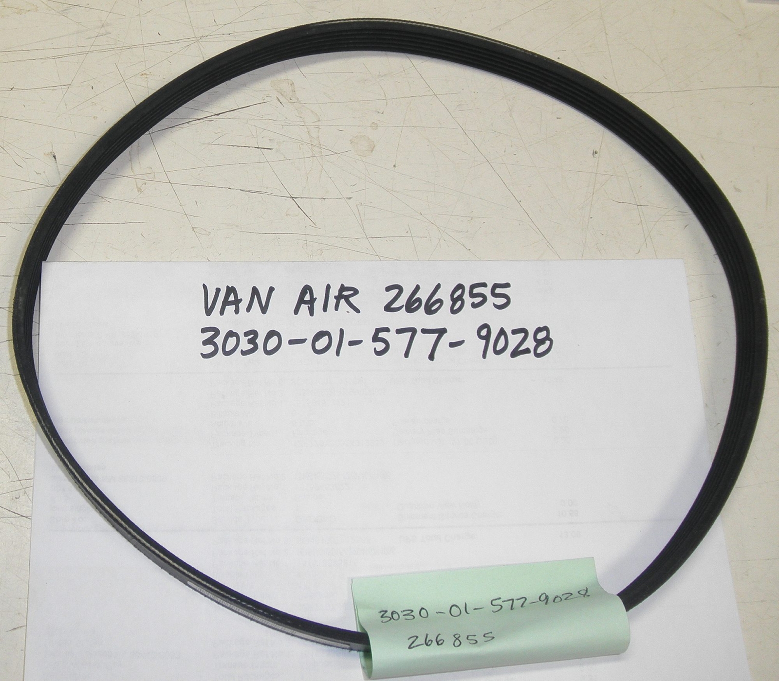 3030-01-577-9028 VANAIR Belt 266855 Fits Sentry 335 70D4