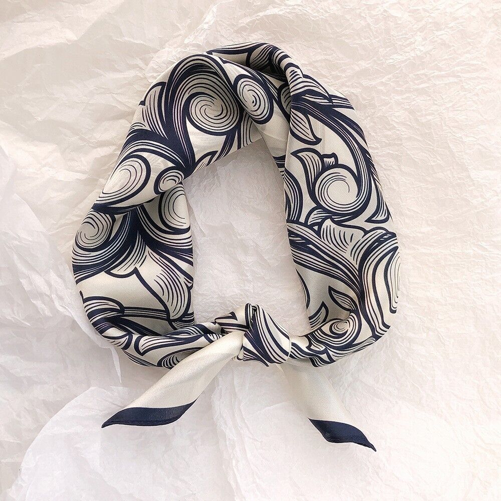 100% Satin Silk Scarf Men Bandanna Japanese Square Office Necktie Hairband 53 cm
