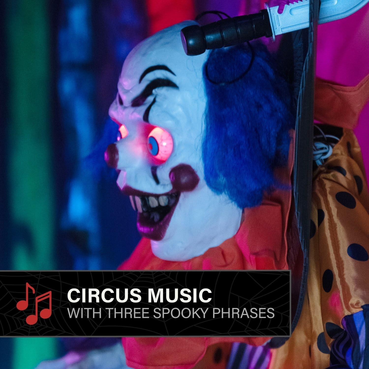 5.3-Ft Standing Animated Clown Animatronic