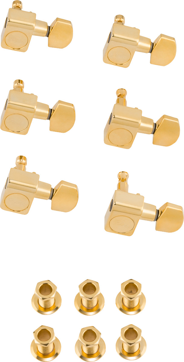 Genuine Fender AM SRS American Standard 2-pin Strat/Tele GOLD Logo Guitar Tuners