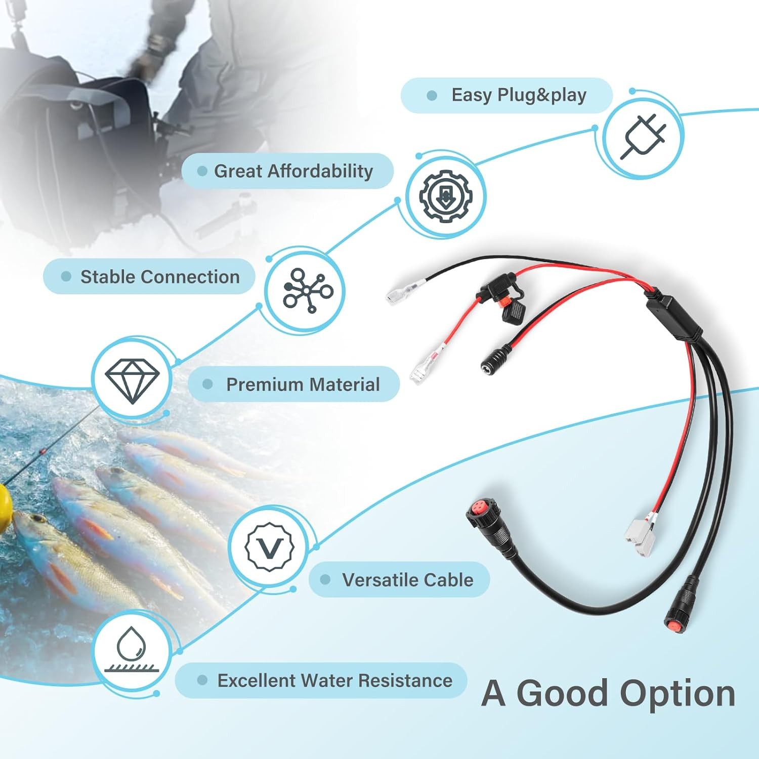 010-12676-40 All-in-One Power Cable fits for Garmin LiveScope Ice Fishing Bundle