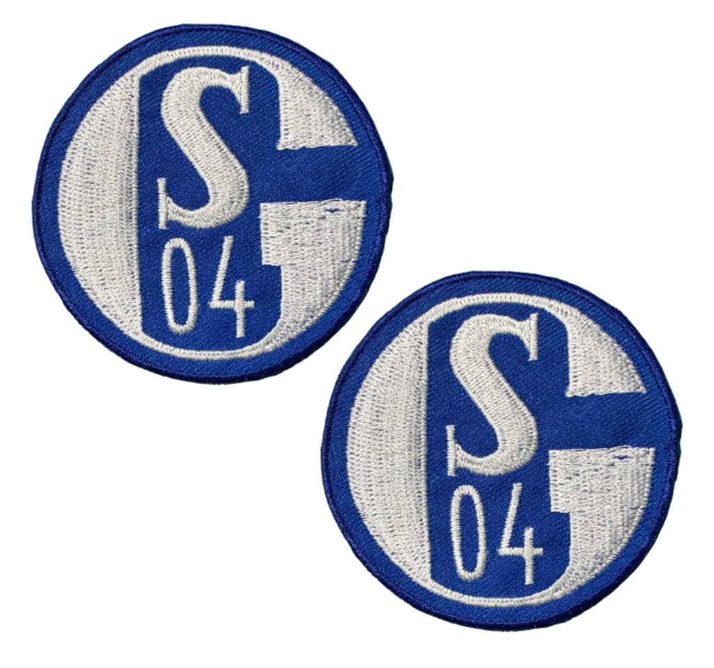 2 Pack Vintage Embroidered Iron-On Patches of F.C. Soccer Football Schalke 04