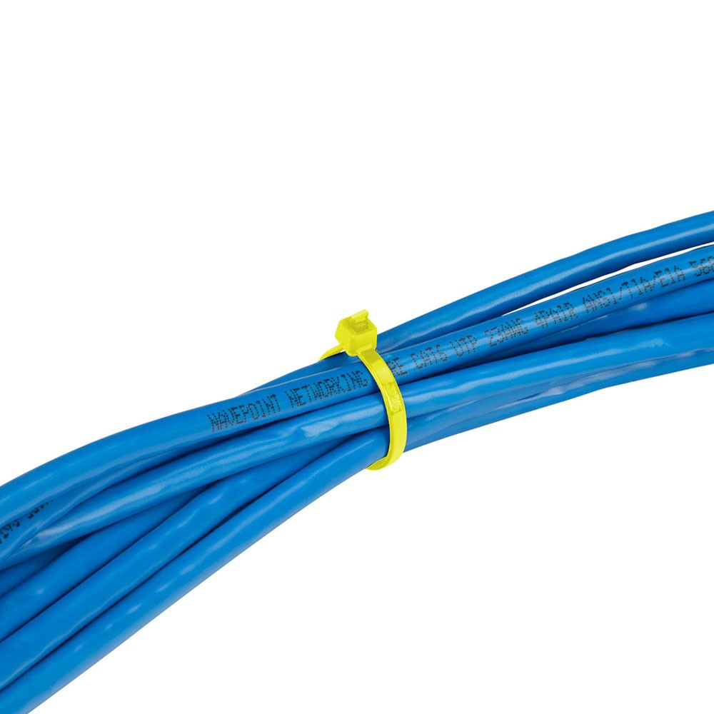 NavePoint 8 Inch Nylon Yellow Cable Ties 18 Lbs 100 Pack