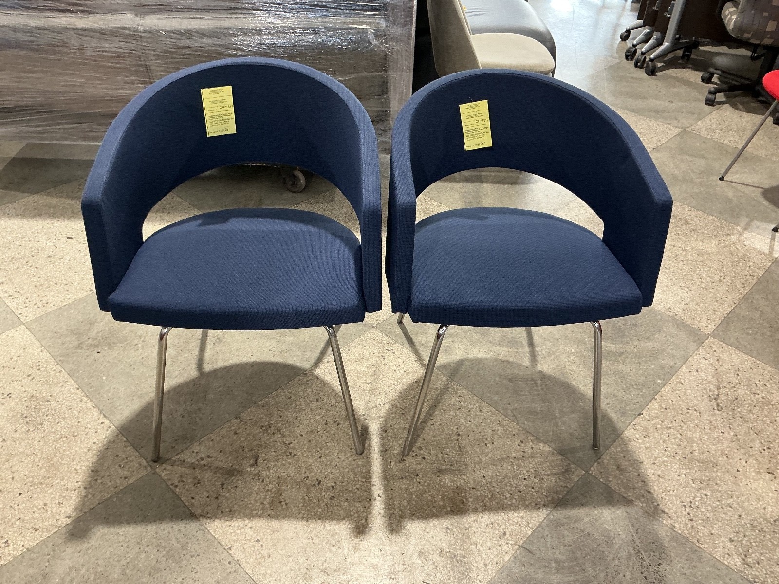 Botte Chair in Blue Upholstery Fabric by Source Furniture