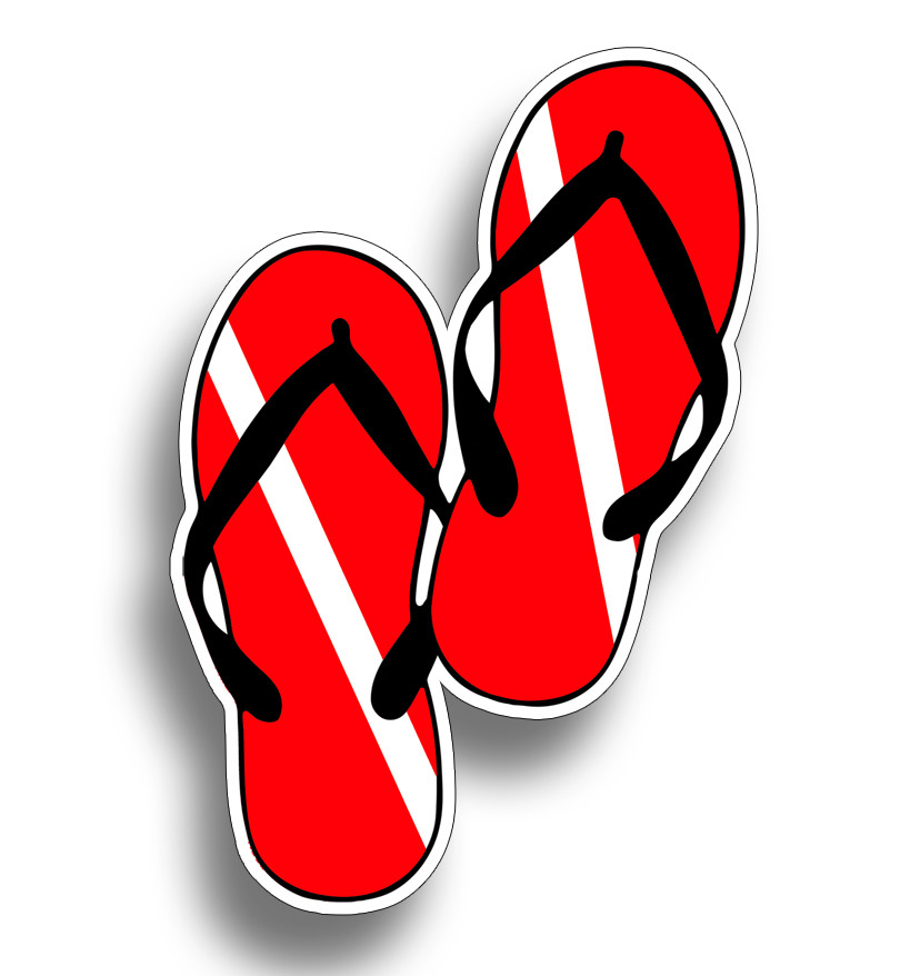 Flip Flop Diver Down Flag Sticker Dive Diving Car Cup Laptop Window Vinyl Decal