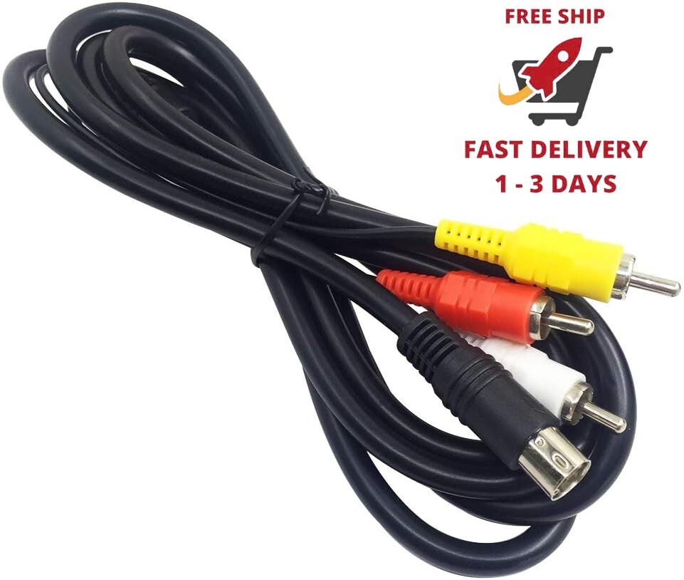 Cable AV estándar de 6 pies con conexión RCA compatible con Sega Genesis 2 y 3