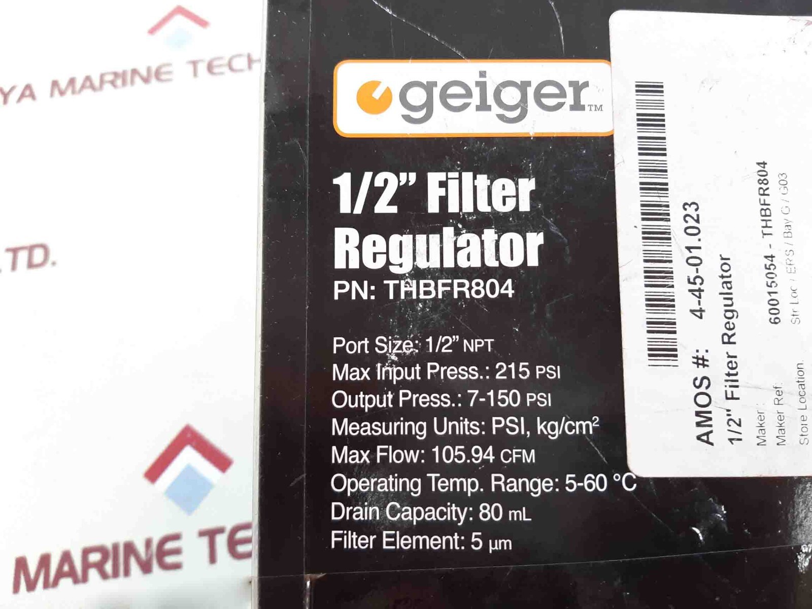 Geiger thbfr804 1/2" filter regulator
