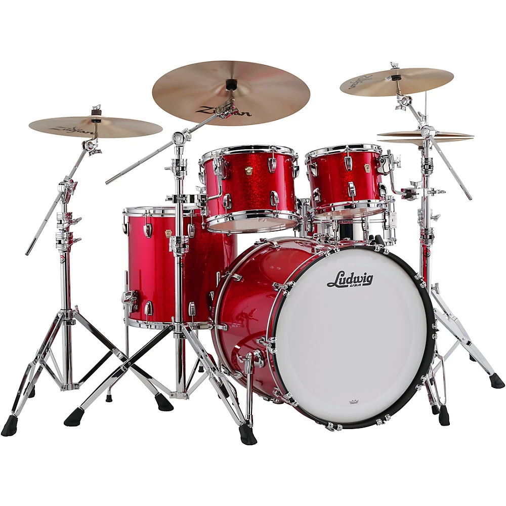 Ludwig Classic Maple 4-Piece Mod Shell Pack with 22" Bass Drum Red Sparkle