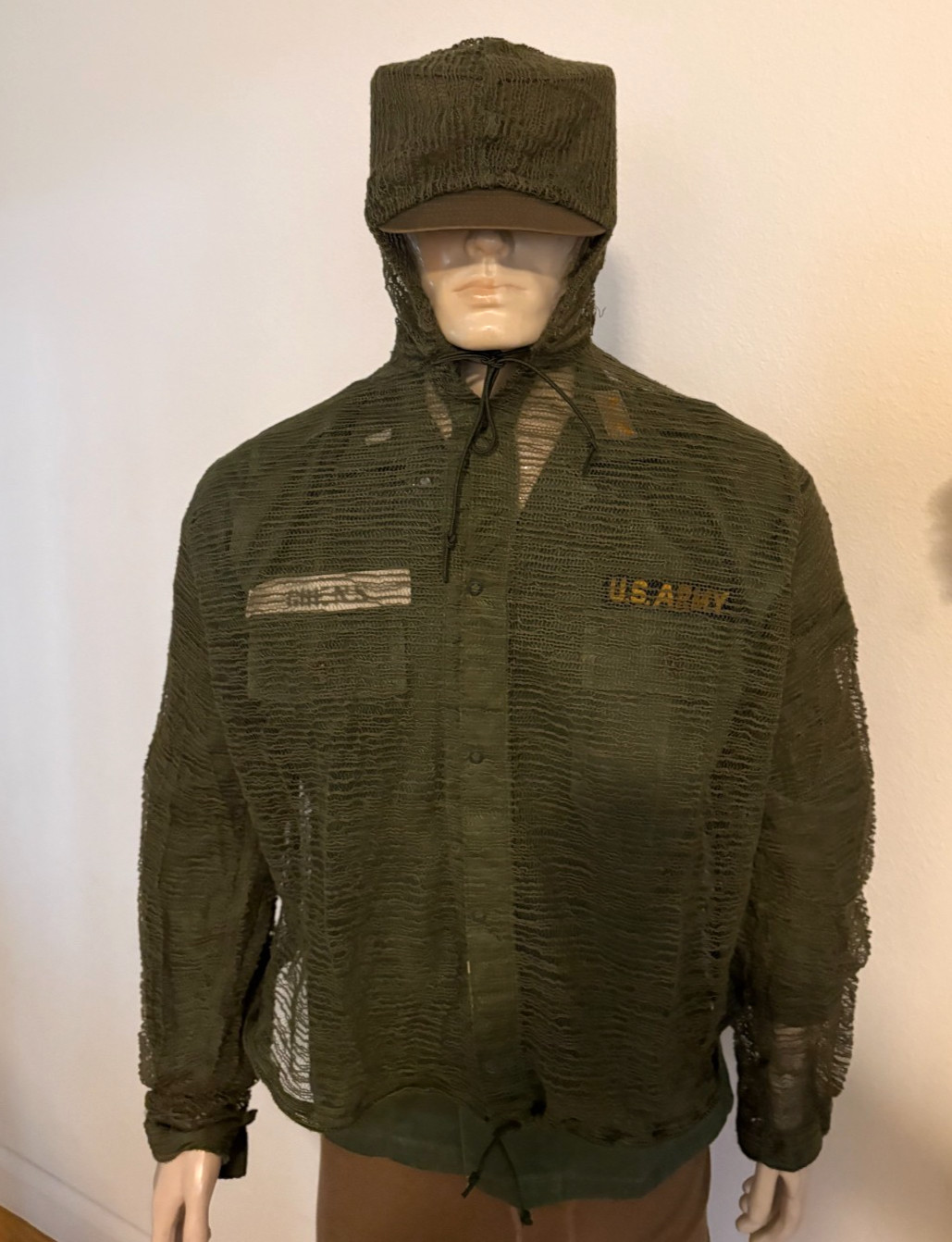 NEW UNISSUED US ARMY INSECT REPELLENT NET MESH JACKET (LARGE)