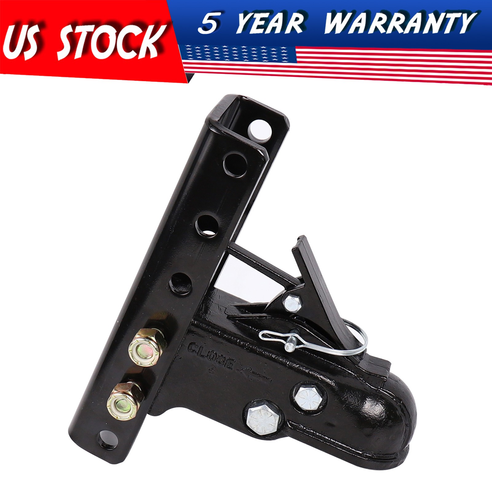2-5/16" Ball 15000lbs Adjustable Trailer Coupler 5 Position Channel Hitch Ball