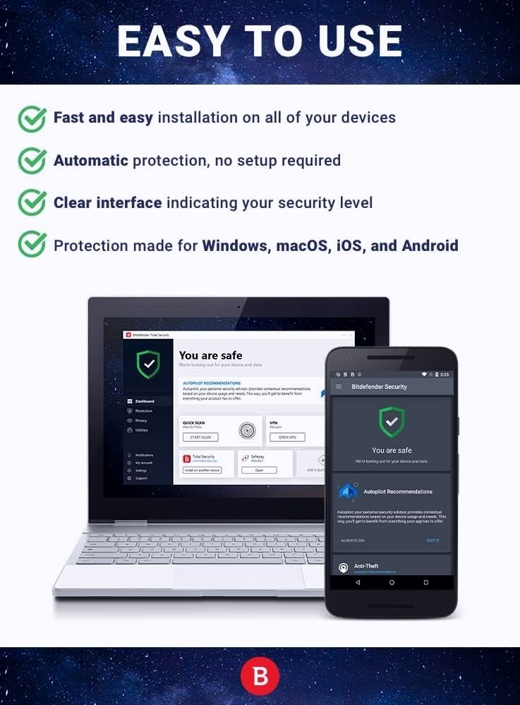 Bitdefender Total Security - 3 Years 6 Devices (Windows, MAC, Android)