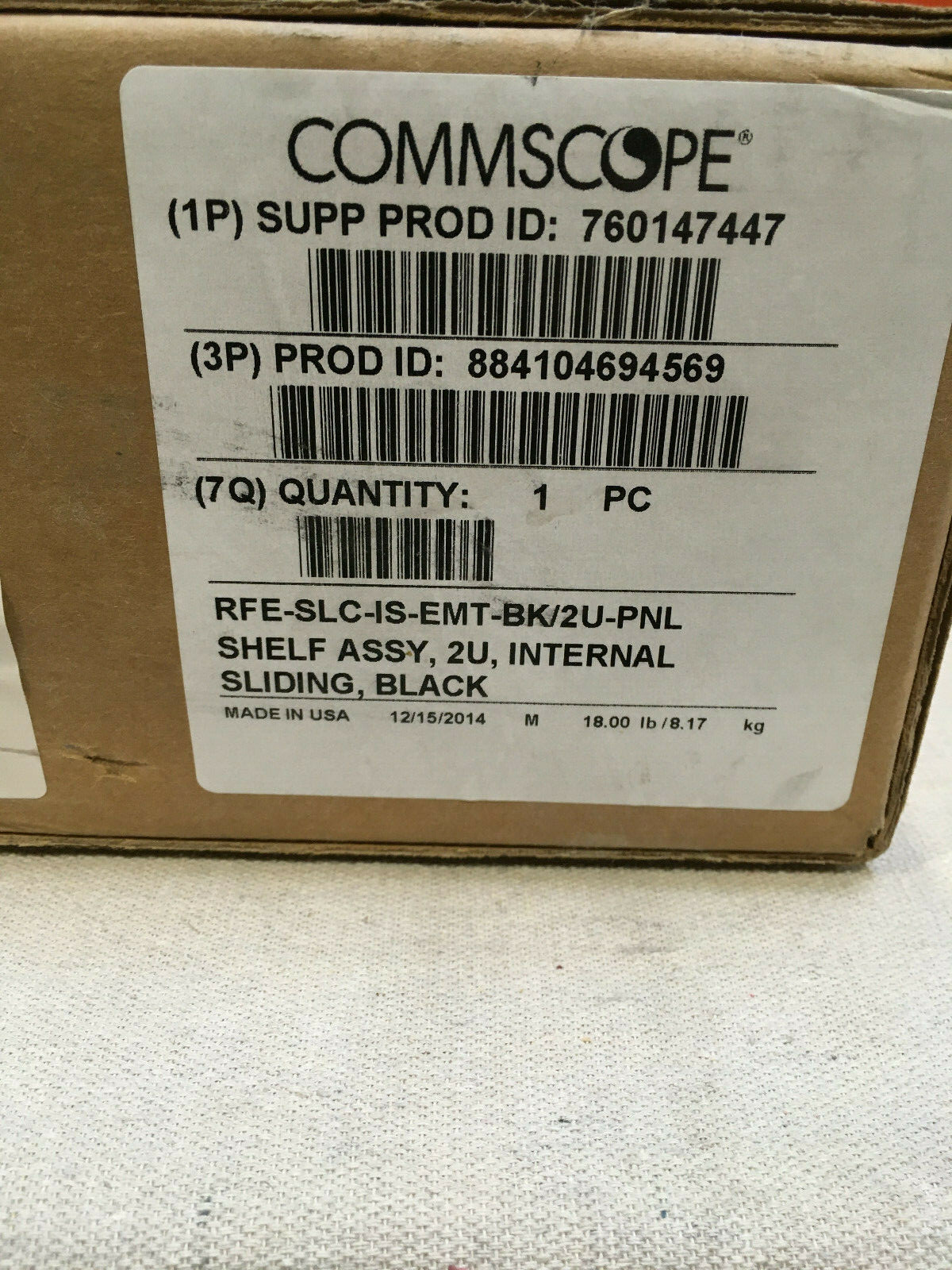 Commscope RFE-SLC-IS-EMT-BK/2U-PNL 2U Internal Sliding Panel Black