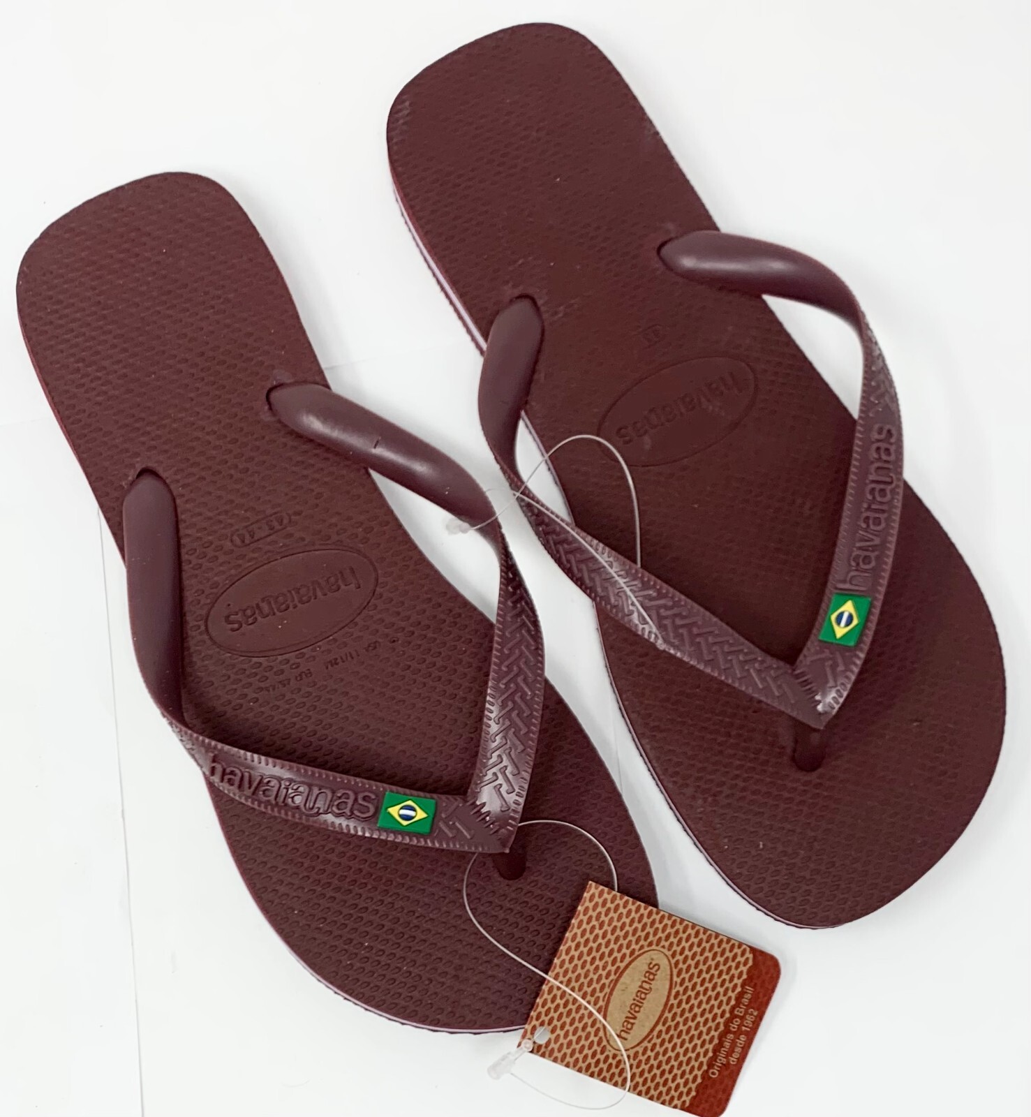 Original HAVAIANAS Mens Brazil Beach Pool Flip Flops Grape Wine Purple 11 12 M