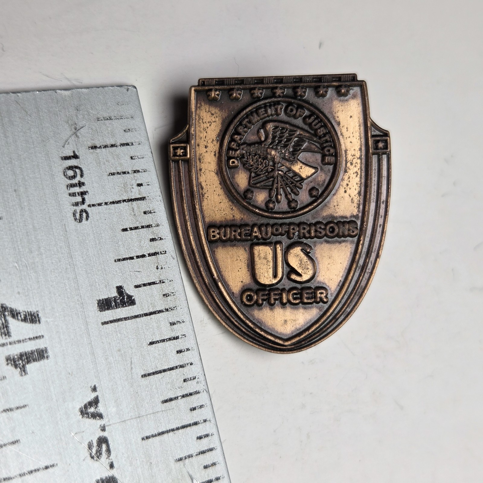 US Bureau of Prisons Officer Badge Pin Replica Department of Justice Militaria