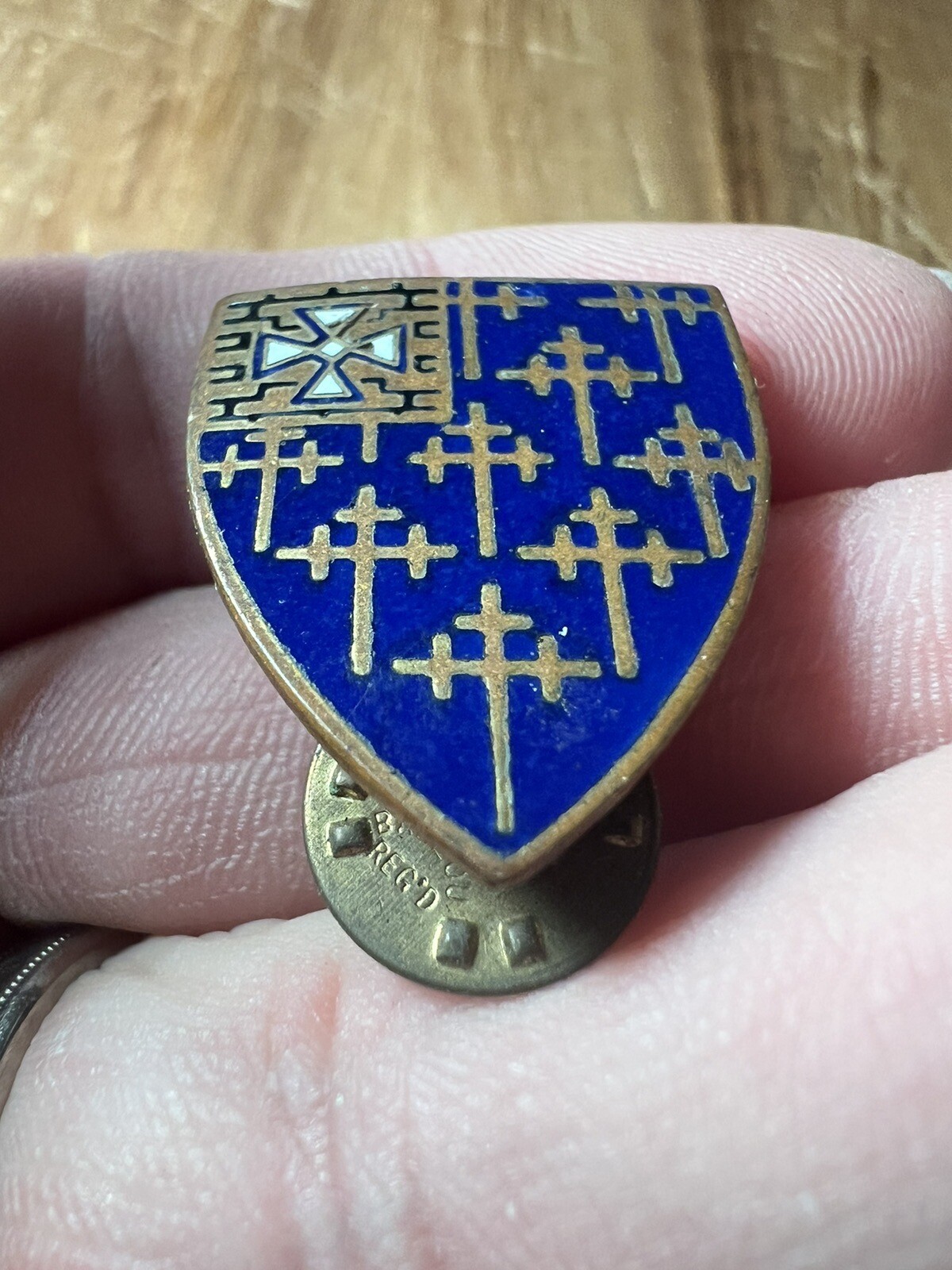 34th Infantry (long post) NH Unit Crest, DI, DUI Pinback