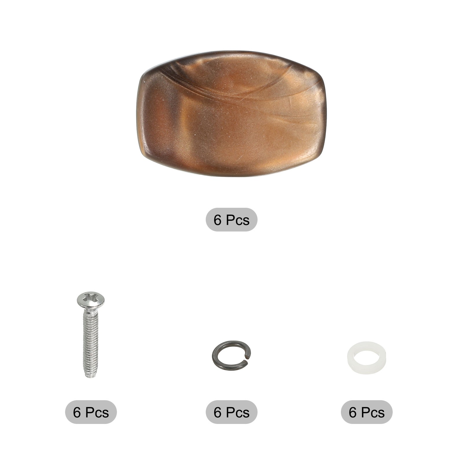 1 x Guitar Tuning Peg Button Machine Head Oval Acrylic Buttons, Brown
