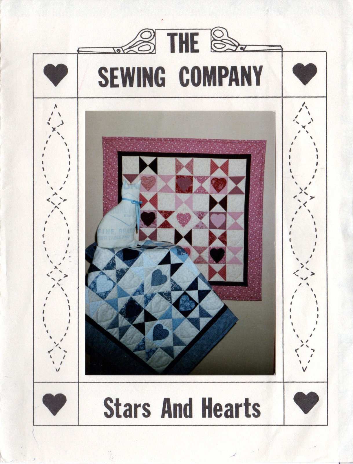 1988 UNCUT The Sewing Company Quilting Pattern "Stars and Hearts" 36" x 36"