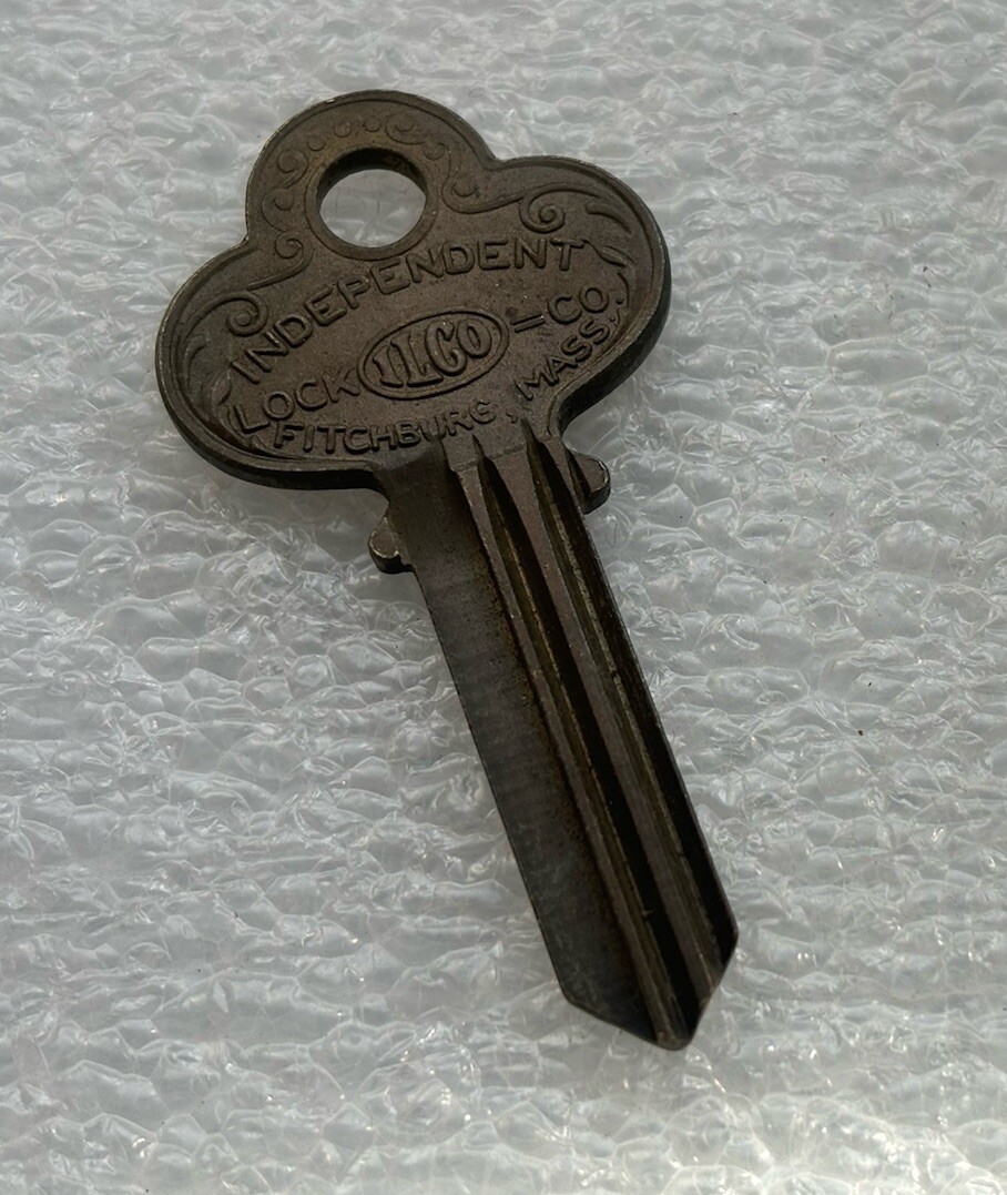 Vintage Independent Lock Co ILCO Fitchburg Mass. USA 1001 EB Ornate Key Blank