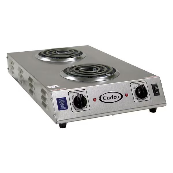 Cadco Hot Plate, Double, Tubular, 120V CDR-1TFB Stainless Steel 654796621057