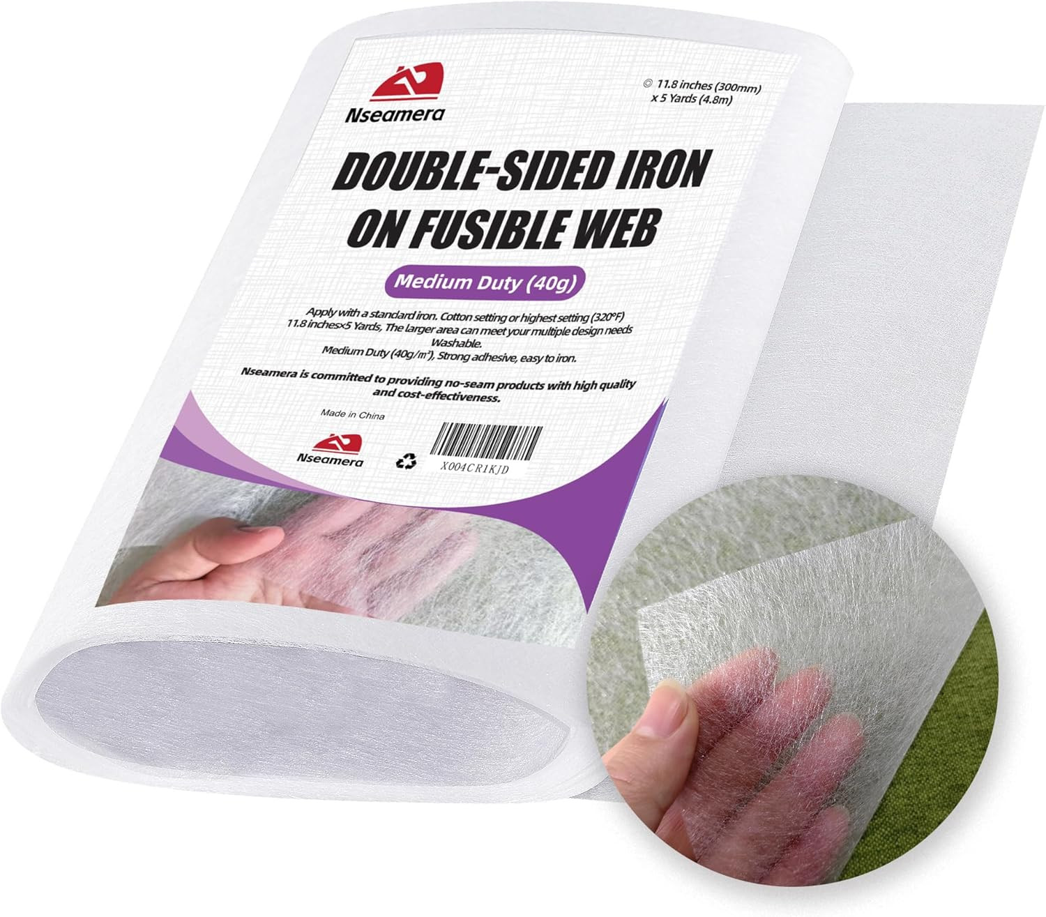 Double Sided Fusible Interfacing Web for Sewing, Medium Duty 40G Adhesive, 11.8"