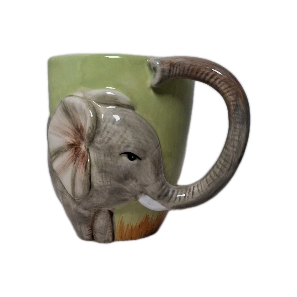 CERTIFIED INTERNATIONAL 3D Elephant Mug Cup Trunk Up