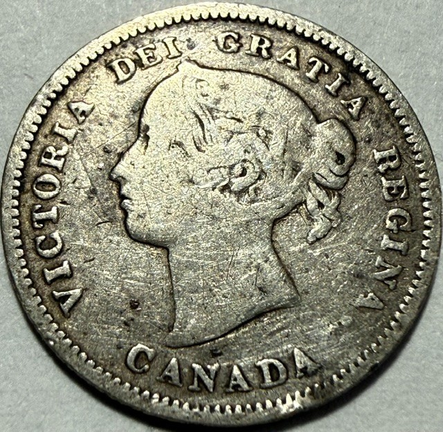 CANADA - Queen Victoria - Silver 5 Cents - 1886 - Km-2 - FREE USA Shipping!