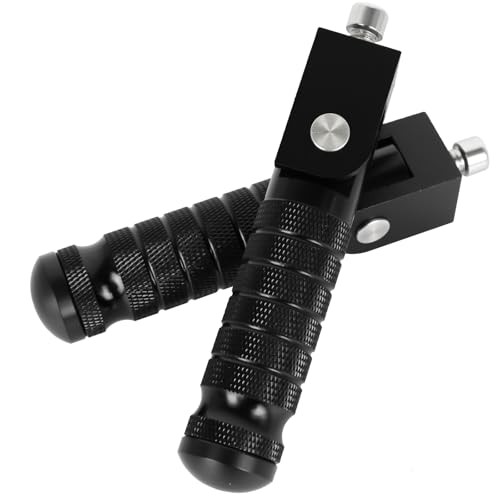 Motorcycle M8 Universal Foot Pegs CNC Foldable & Anti-Skid 90 Degree Black