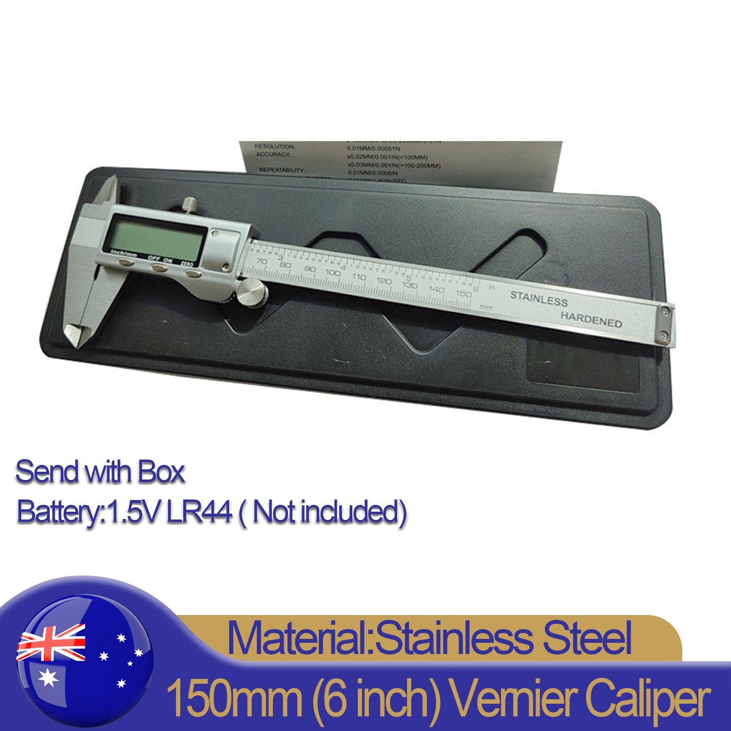 150mm Stainless Steel Caliper Vernier Micrometer Electronic Measuring Tool Ruler