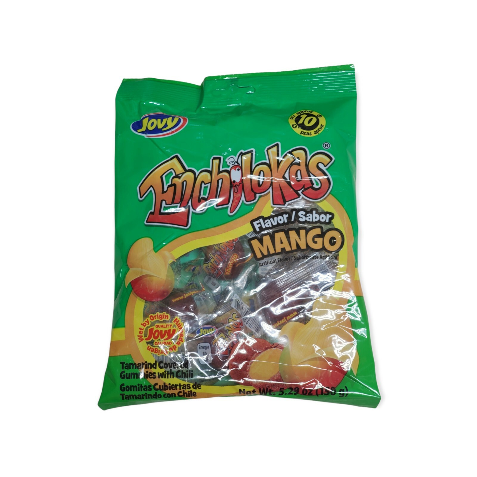 Jovy Enchilokas mango flavor Gummies Chili Mexican Candy 5.29oz