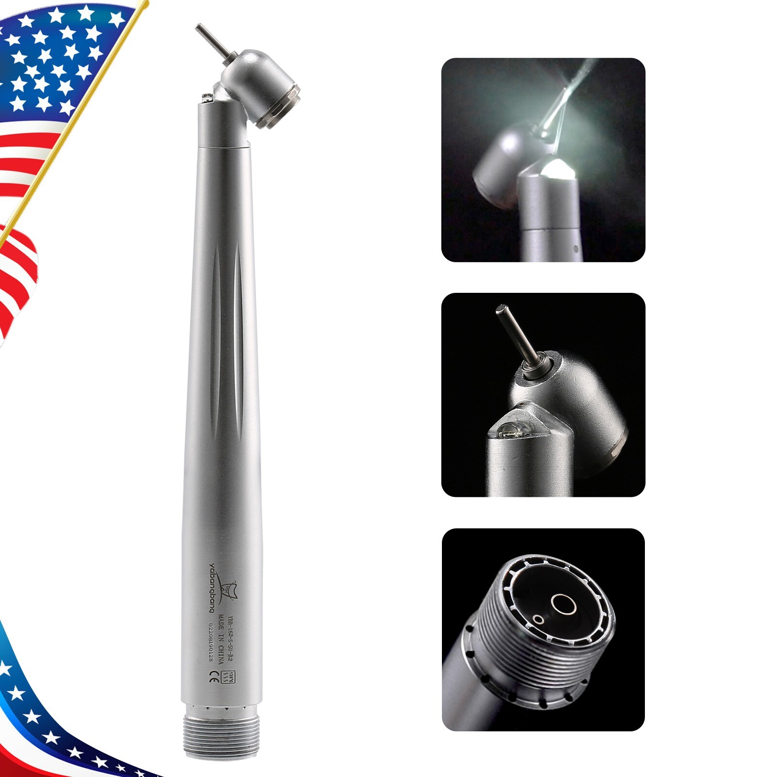 NSK Style Dental LED 45° Degree Surgical High Speed Handpiece Push Button 2 Hole
