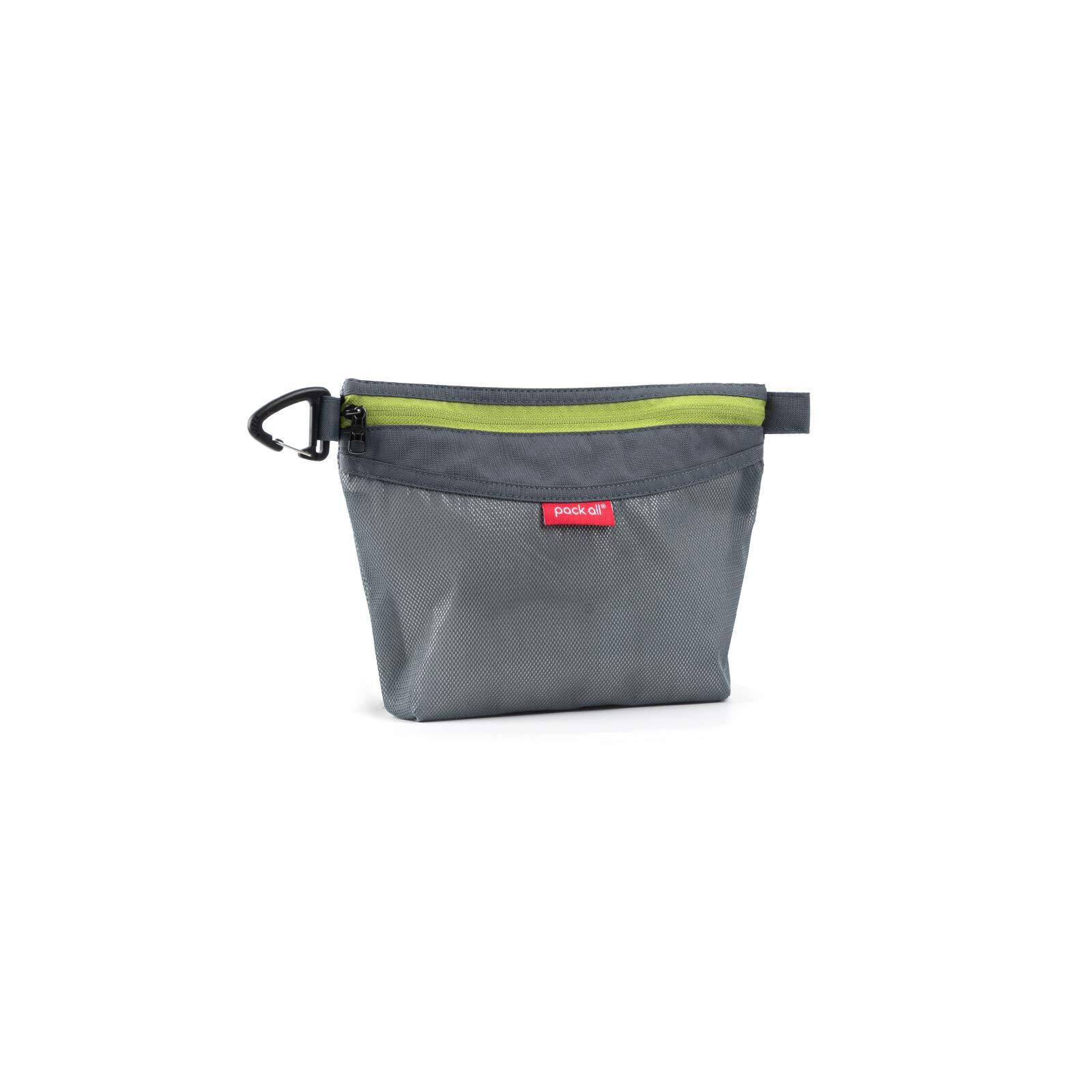 Gray Water-Resistant Zipper Pouch Small Mesh Organizer for Office Travel Use