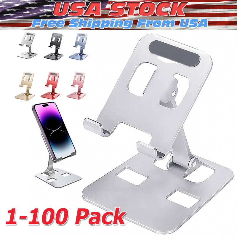 Universal Adjustable Metal Desk Tabletop Phone iPad Tablet Stand Foldable Lot