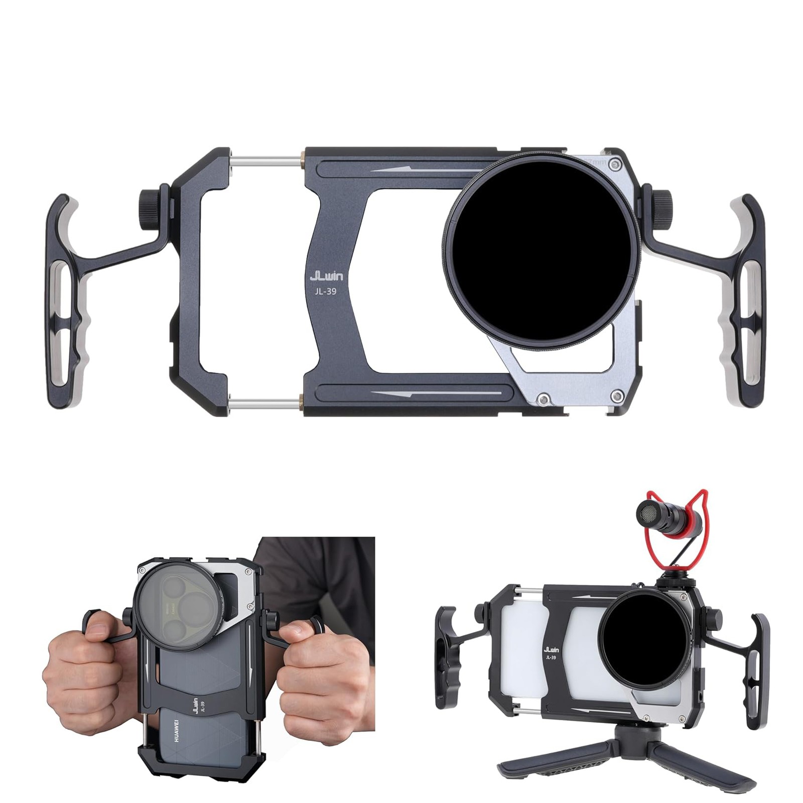 Universal Smartphone Cage Photo Video Stabilizer w/ Handles & 67mm Filter Thread
