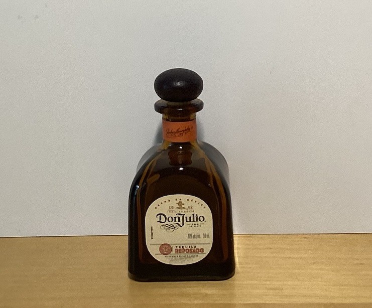 EMPTY TEQUILA MINI BOTTLE DON JULIO REPOSADO 50ml BROWN GLASS
