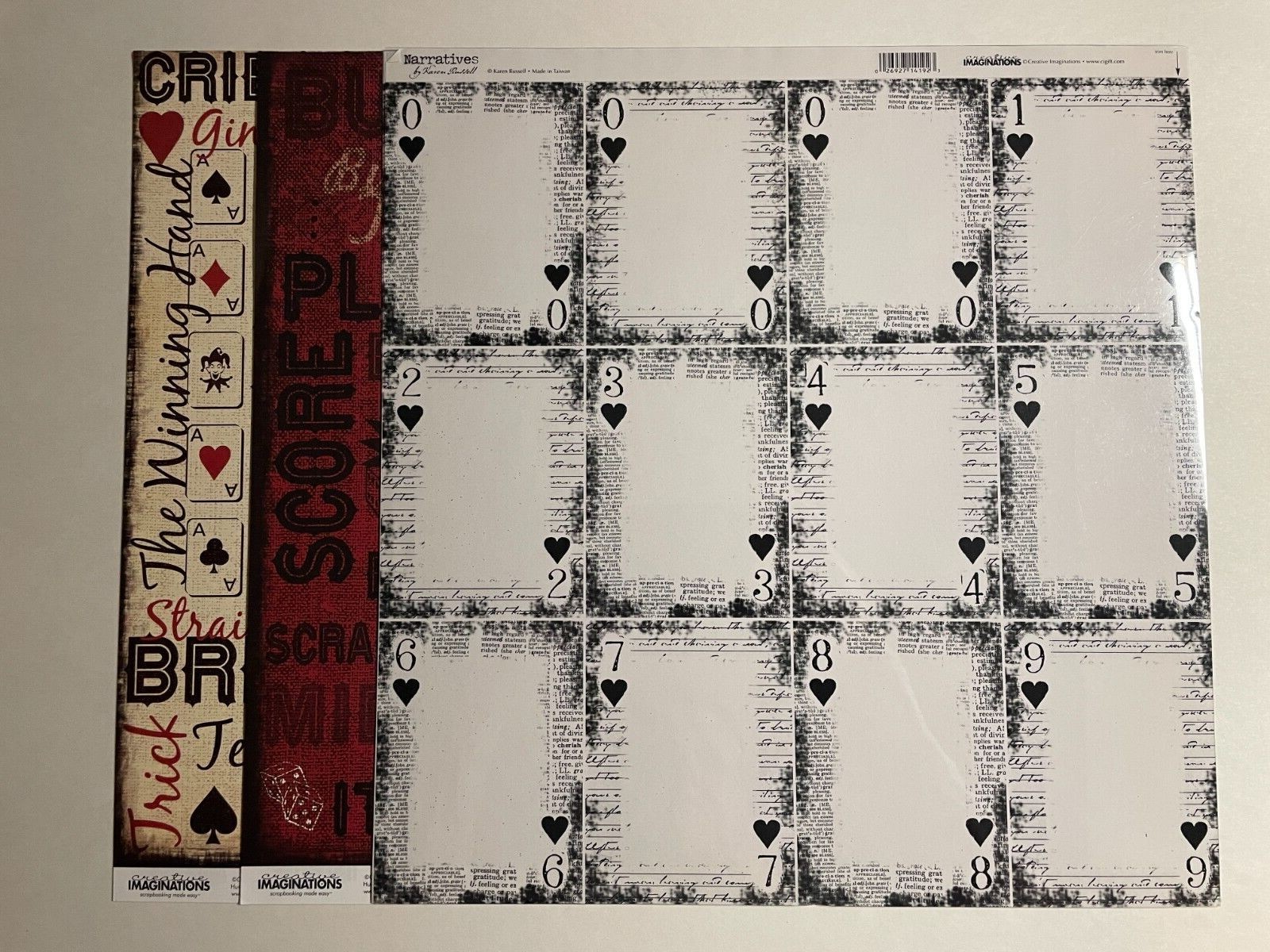 CREATIVE IMAGINATIONS "GAMES" 12X12 SS PAPERS AND TRANSPARENCY