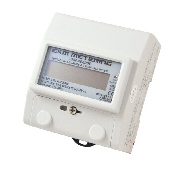 EKM Single Phase kWh Meter 100A 120/240V 2/3-Wire Pass-Through Energy Monitor