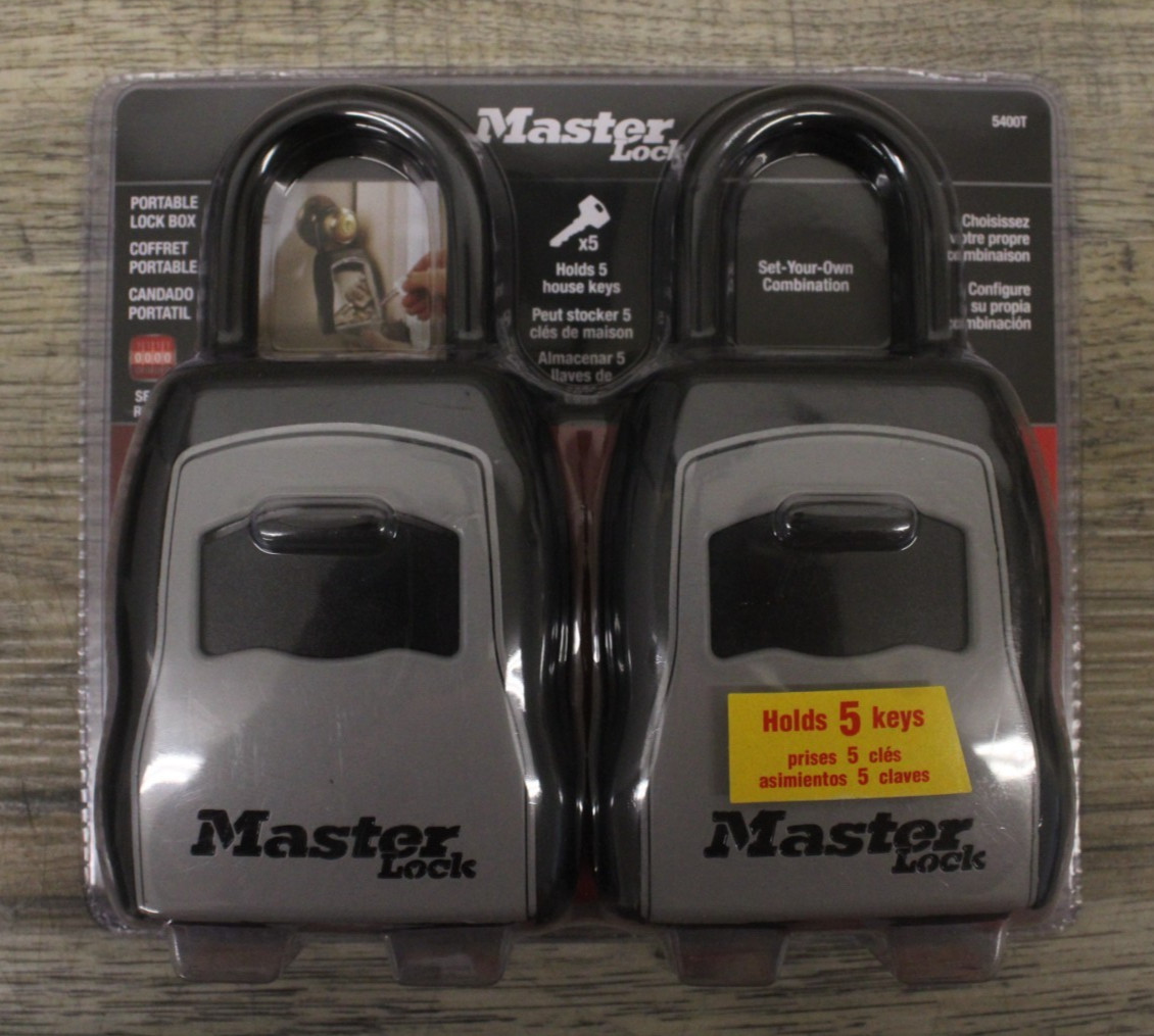 Master Lock Box 5400T Combination Lock Boxes 2Pk Value Holds 5 keys