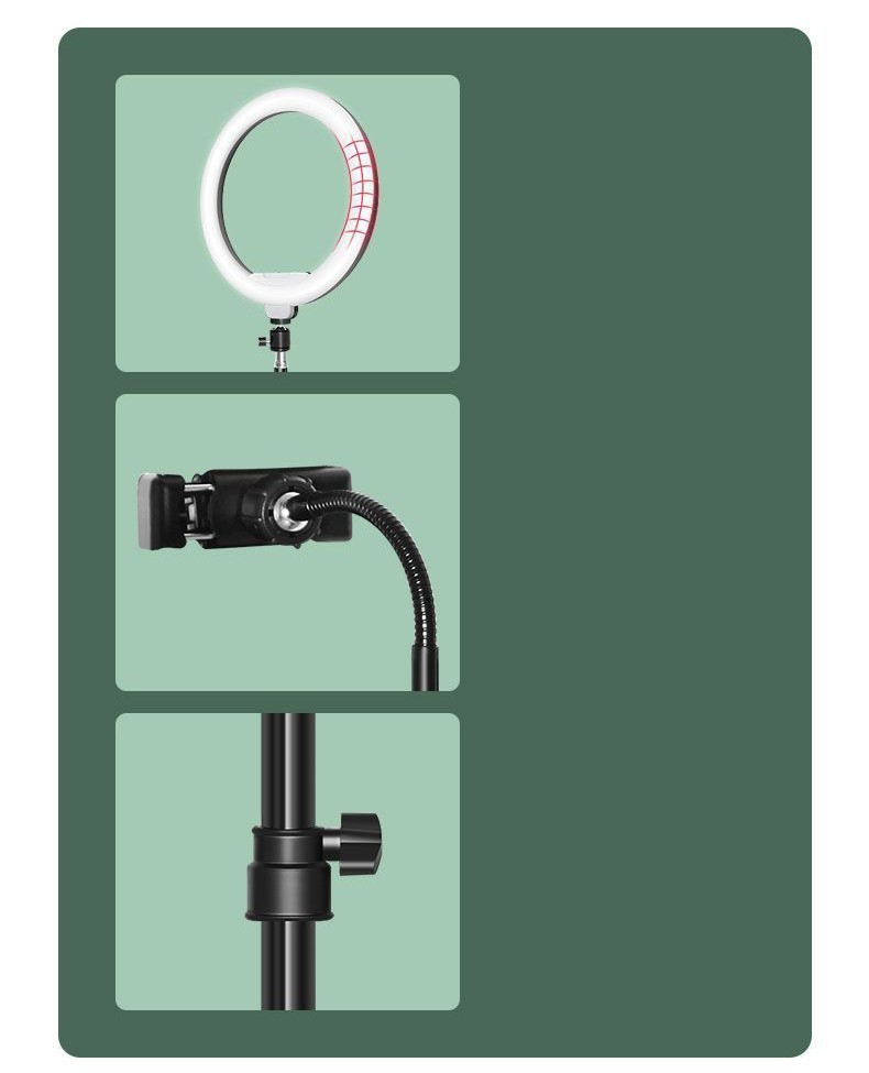 10" LED Ring Fill Light w/Stand & Mount Kit for Camera Phone Selfie Video Stream