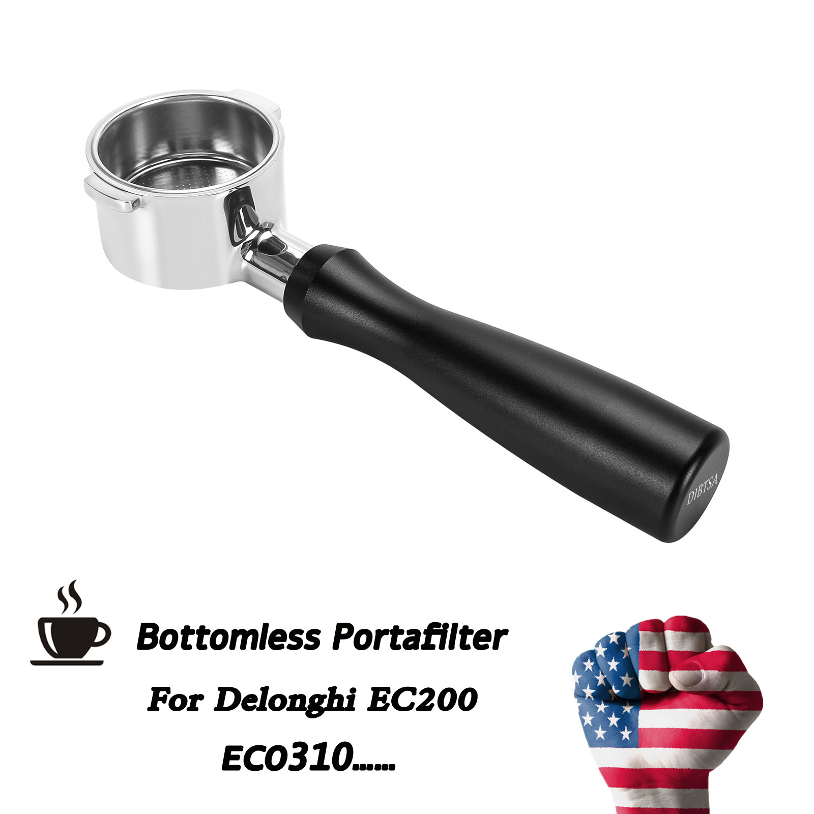 51mm Coffee Bottomless Portafilter For Delonghi EC152 EC330S EC200 EC410 ECO310