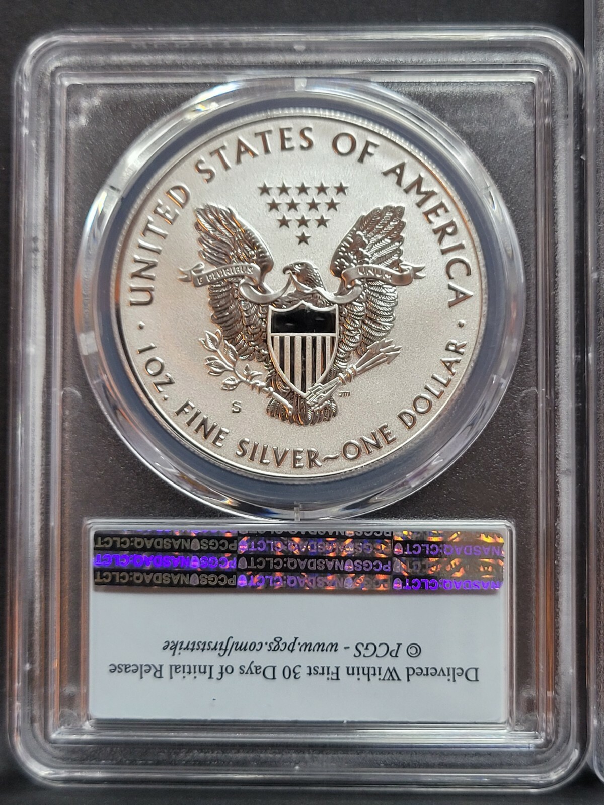 2019 S Silver Eagle ENHANCED REVERSE PCGS PR69 PF69 FIRST STRIKE , FS COA#18873