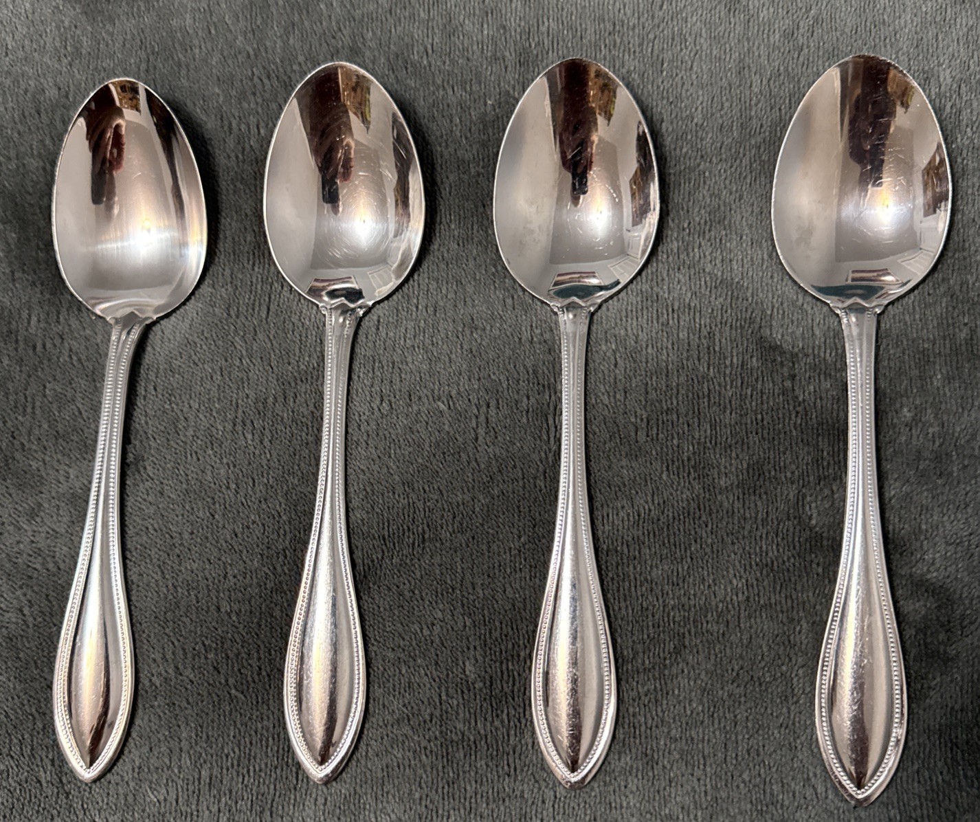 Oneida Arbor American Harmony Soup Spoons Set of 4 Stainless Flatware Silverware