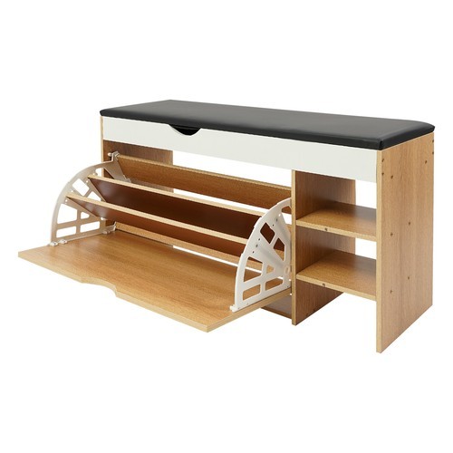 Free Standing Shoe Bench, Shoe Storage Bench with Seat, Shoe Bench for Entrance