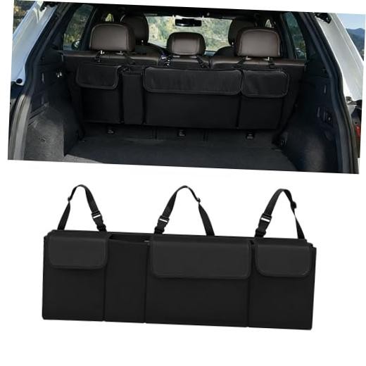 Car Trunk Organizer, Waterproof Backseat Hanging Large Storage with Black
