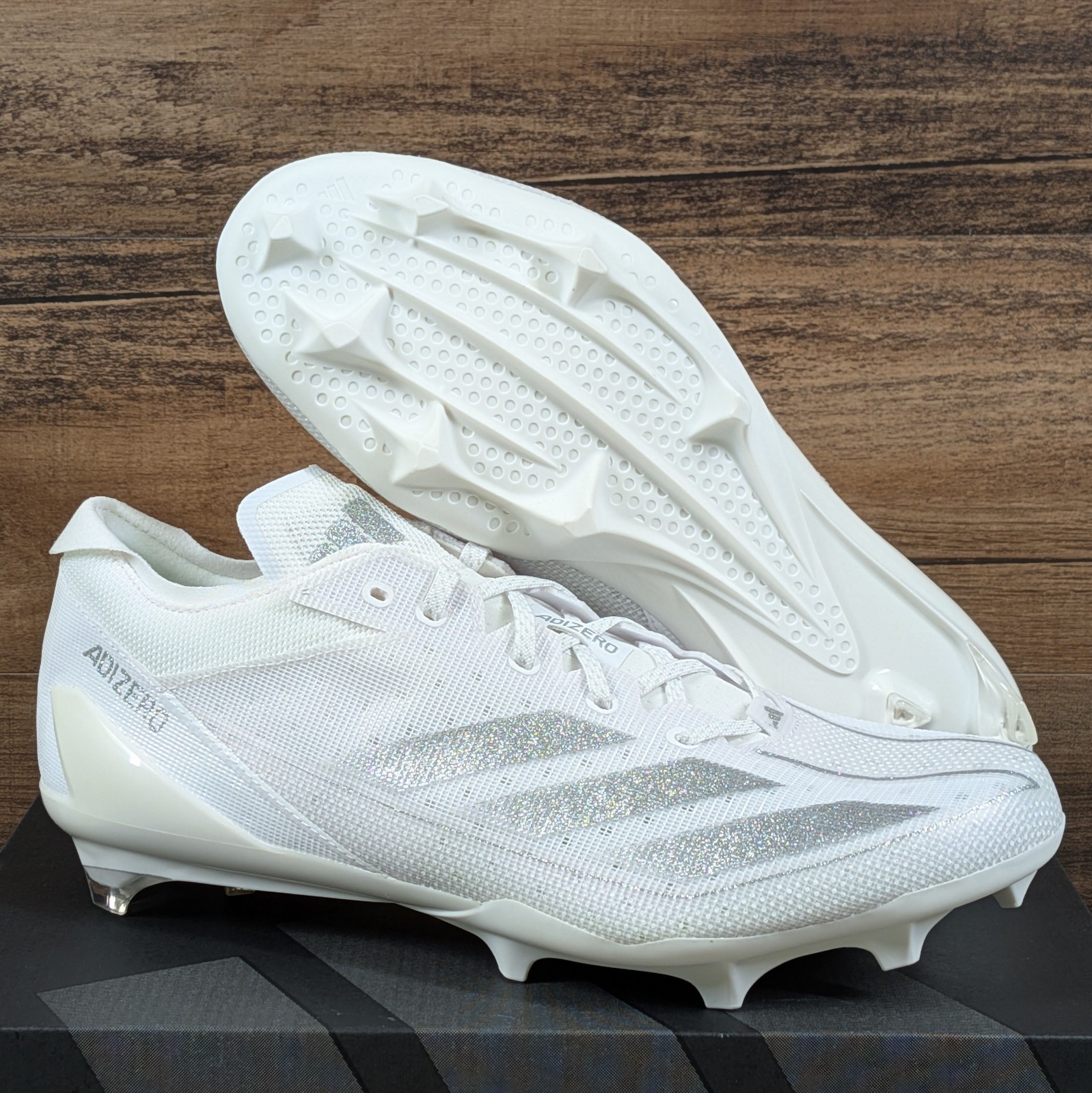 Adidas Adizero Electric Men's 12 White Metallic Silver Football Cleats IE4374