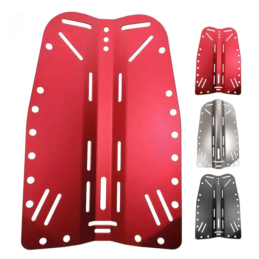 Tech Scuba Diving Aluminum Black Backplate BCD Harness Back Plate w/ Holes