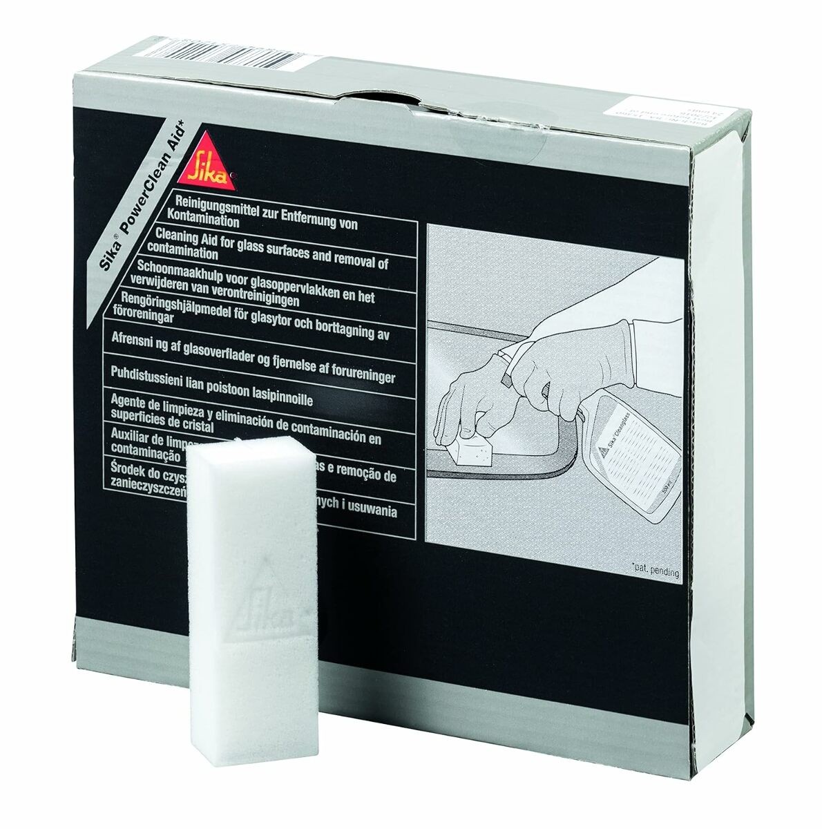 SIKA PowerClean Aid  - Cleaner / Prep for Glass Surfaces  - White, 24 Pads